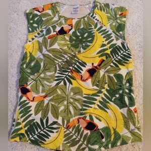 Tropical Leaf Print Women's Swim Top